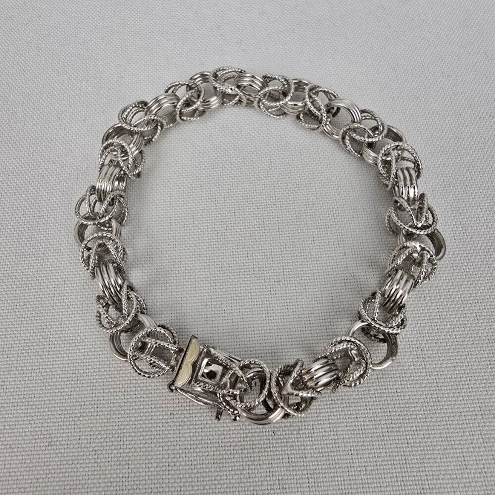 Vintage Sterling Silver Charm 8" Bracelet